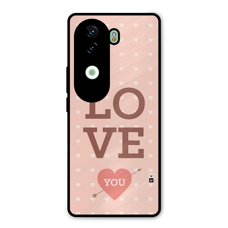 Love You Hearts Metal Back Case for Vivo V40e