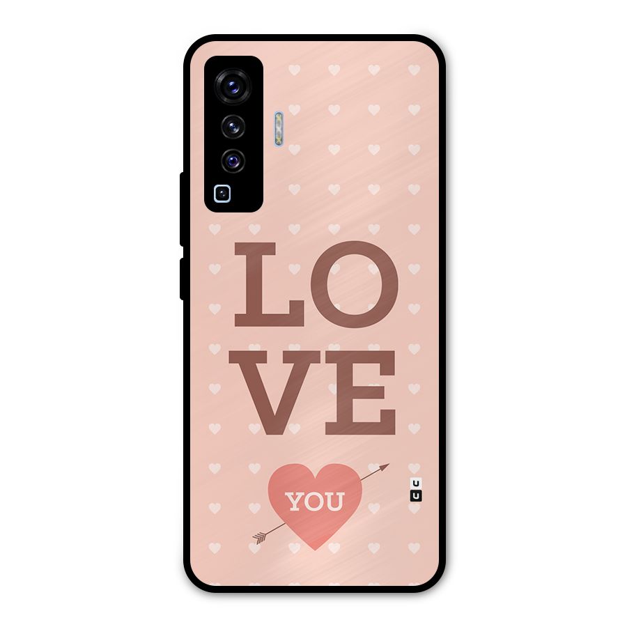Love You Hearts Metal Back Case for Vivo X50