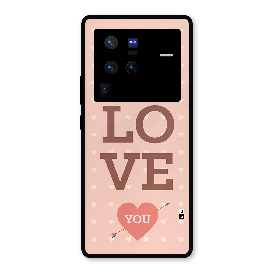 Love You Hearts Metal Back Case for Vivo X80 Pro