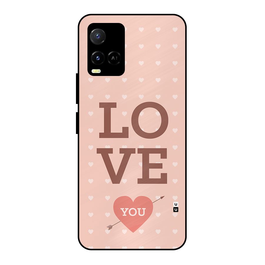 Love You Hearts Metal Back Case for Vivo Y21
