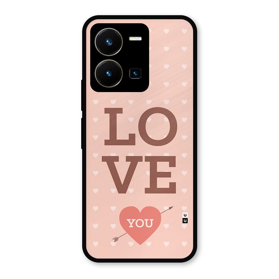 Love You Hearts Metal Back Case for Vivo Y35