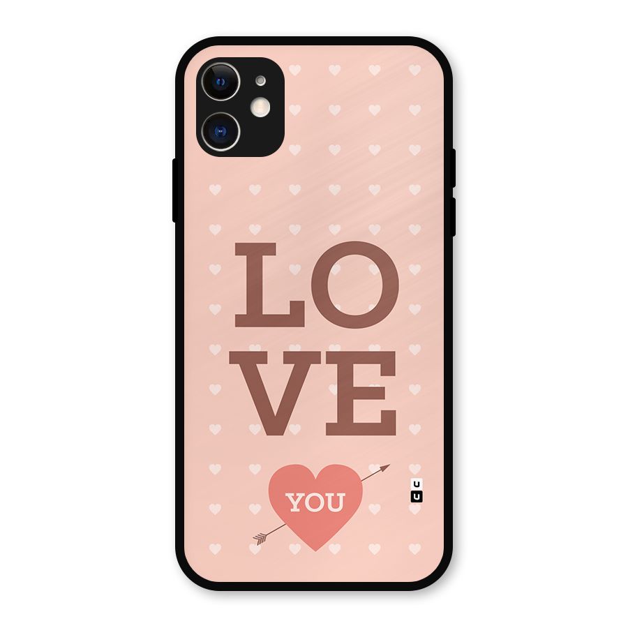 Love You Hearts Metal Back Case for iPhone 11