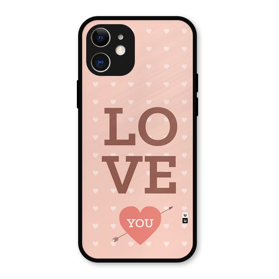 Love You Hearts Metal Back Case for iPhone 12