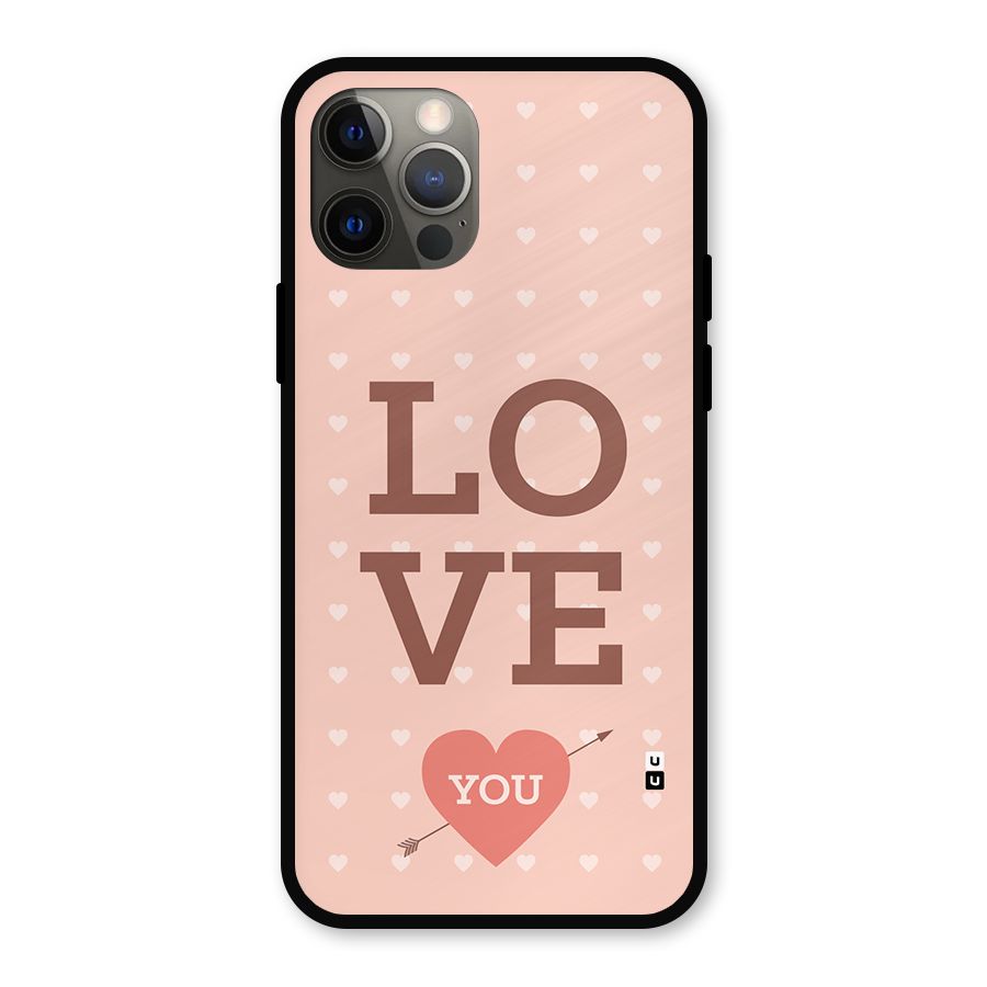 Love You Hearts Metal Back Case for iPhone 12 Pro