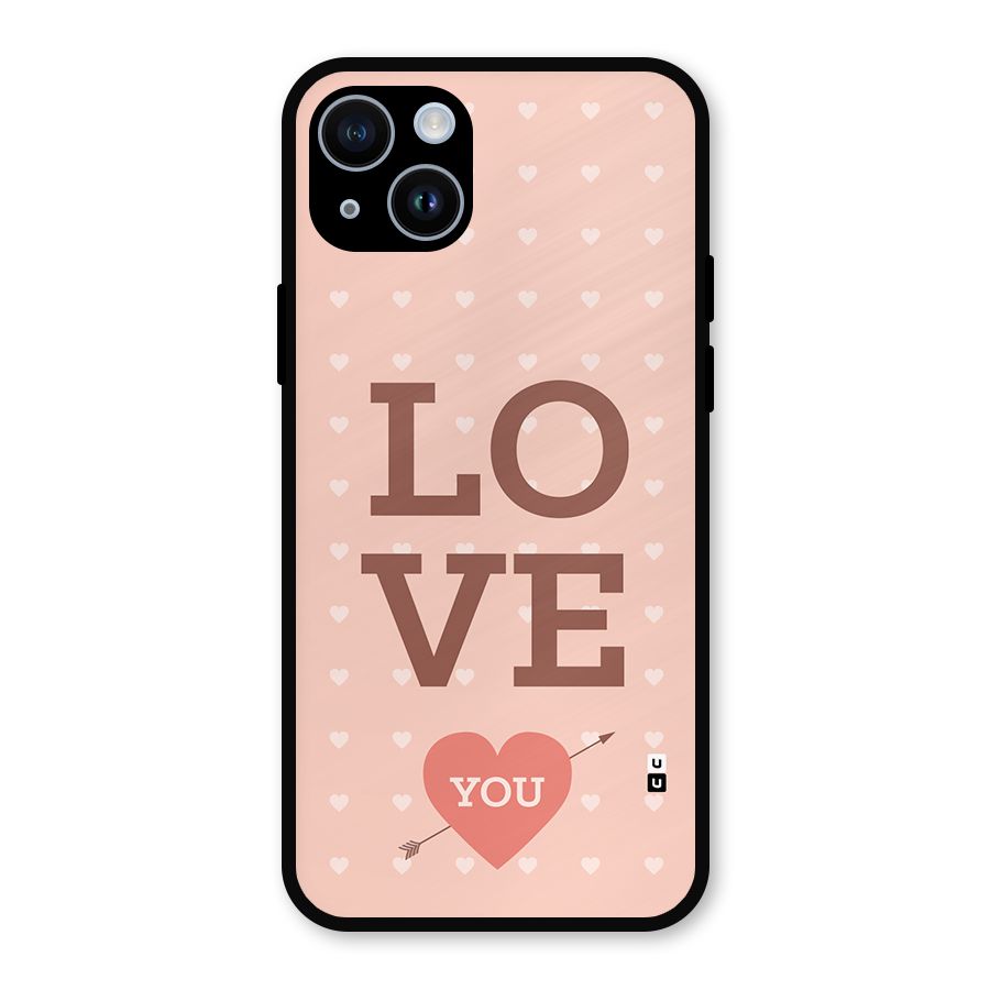 Love You Hearts Metal Back Case for iPhone 14
