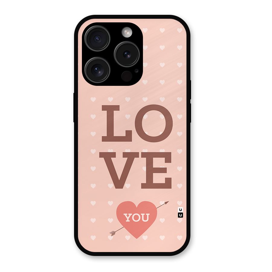 Love You Hearts Metal Back Case for iPhone 15 Pro