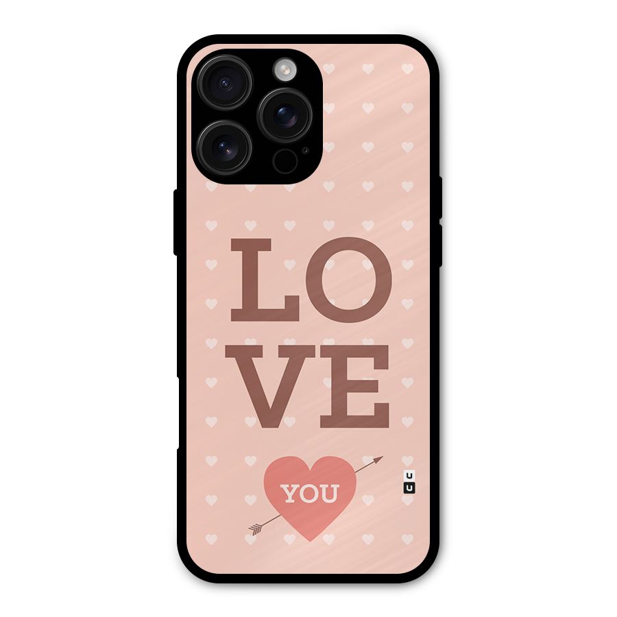 Love You Hearts Metal Back Case for iPhone 16 Pro Max