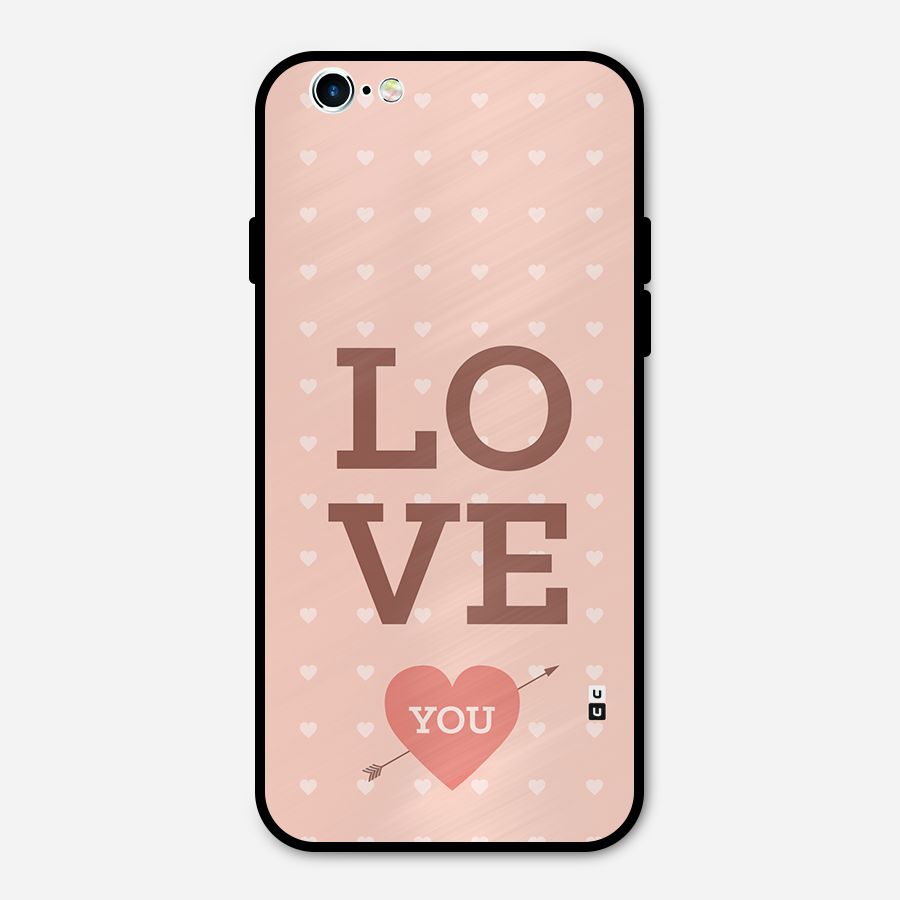 Love You Hearts Metal Back Case for iPhone 6 6s