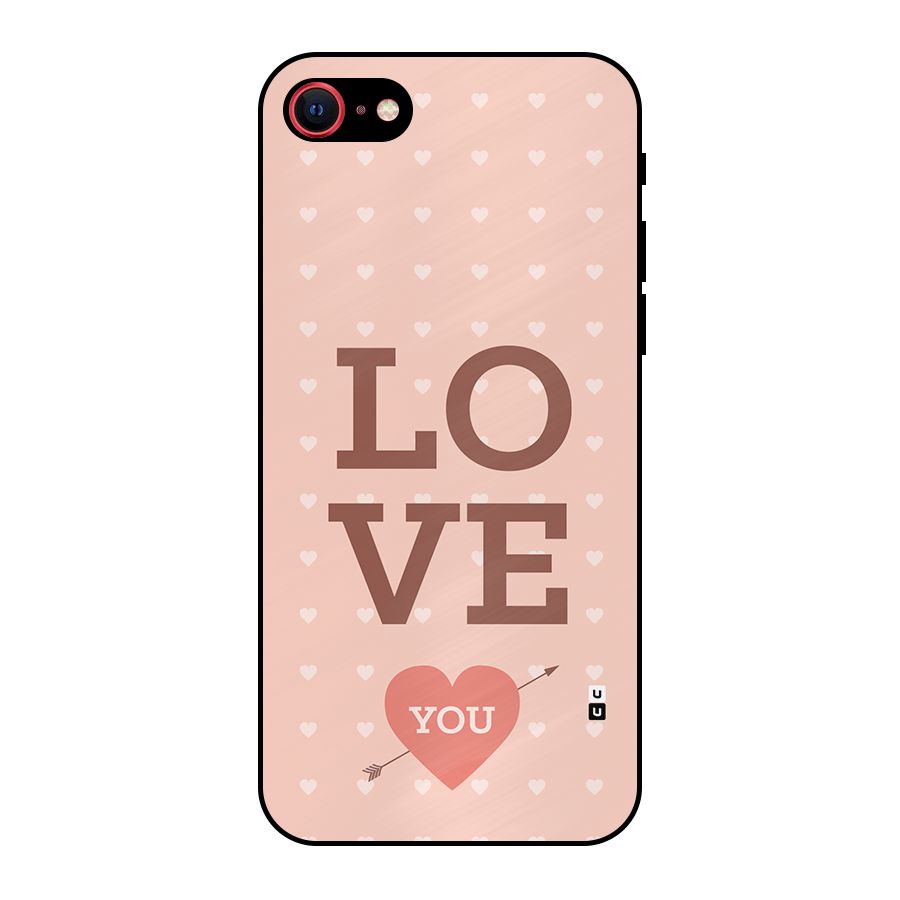 Love You Hearts Metal Back Case for iPhone 7