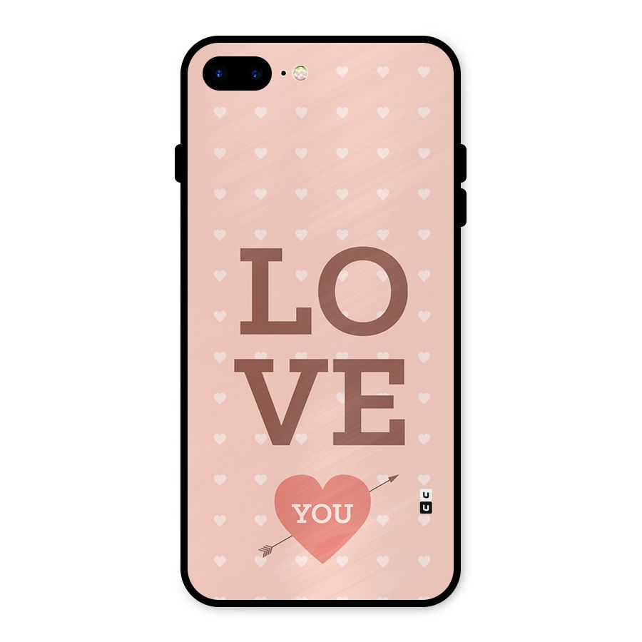 Love You Hearts Metal Back Case for iPhone 8 Plus