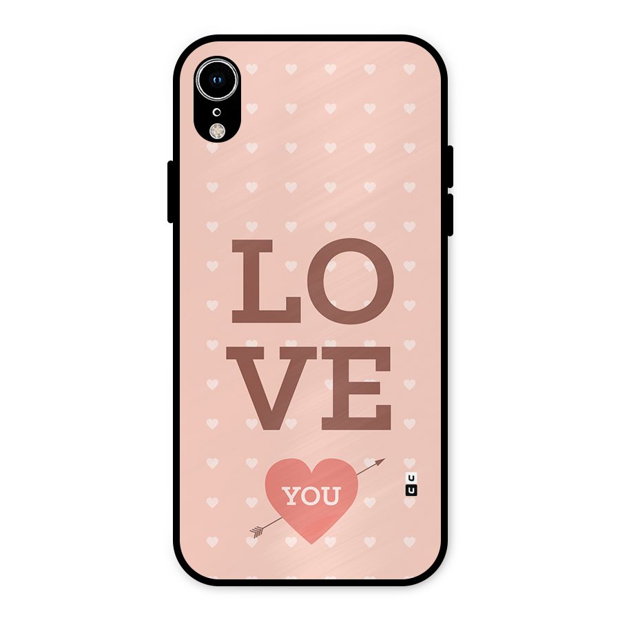 Love You Hearts Metal Back Case for iPhone XR
