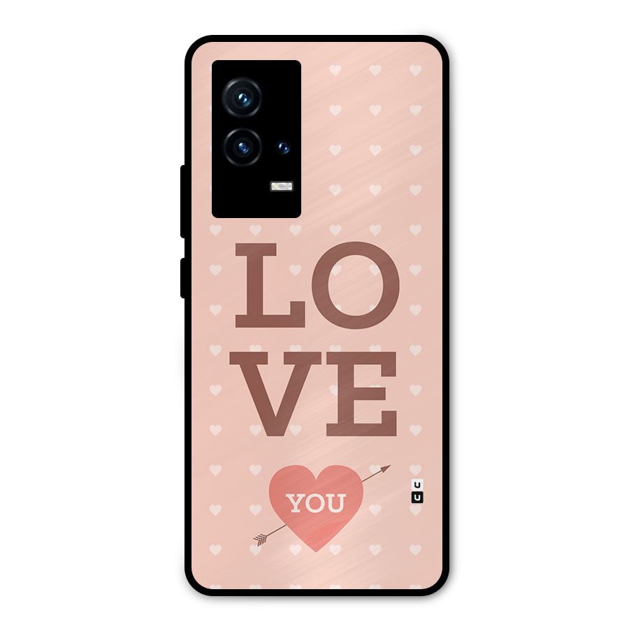 Love You Hearts Metal Back Case for iQOO 9 5G
