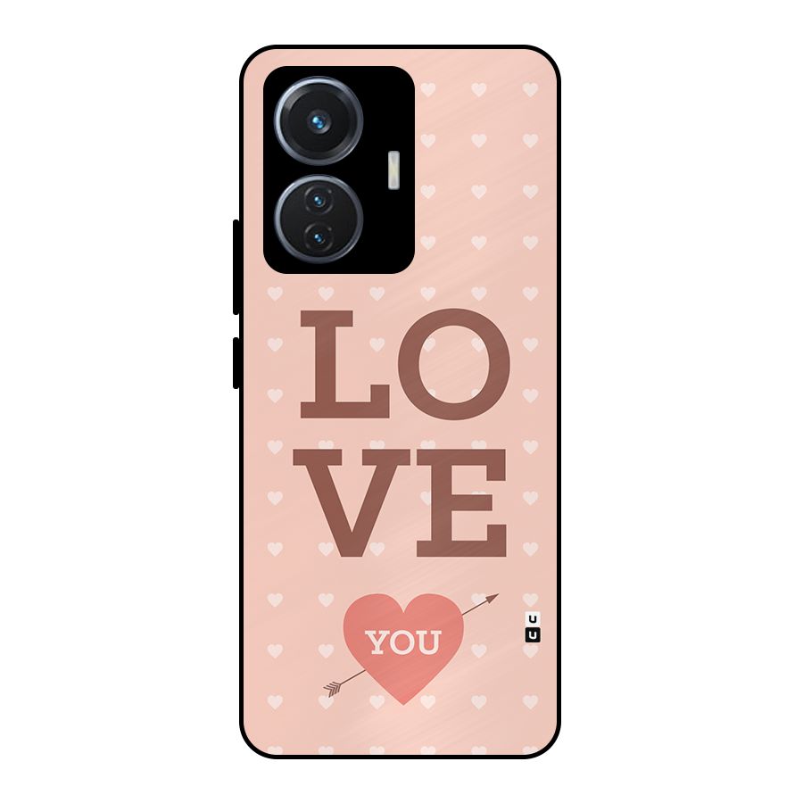 Love You Hearts Metal Back Case for iQOO Z6 44W