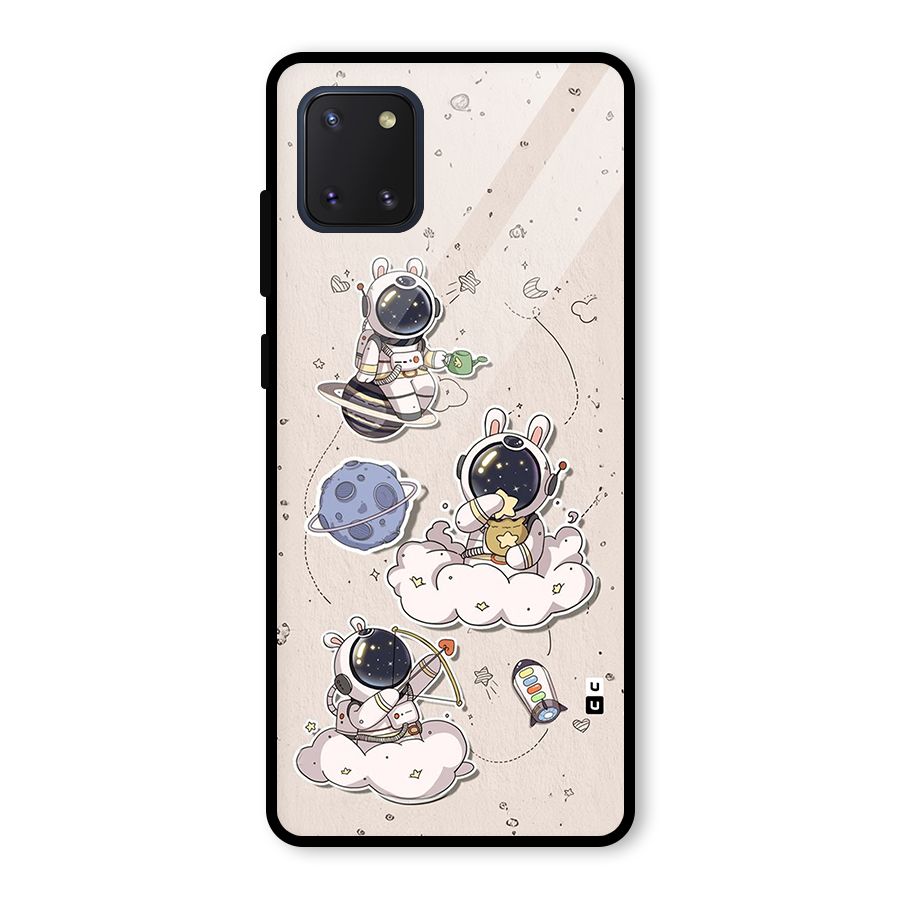 Lovely Astronaut Playing Glass Back Case for Galaxy Note 10 Lite