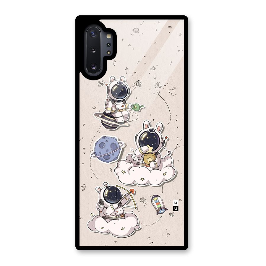Lovely Astronaut Playing Glass Back Case for Galaxy Note 10 Plus