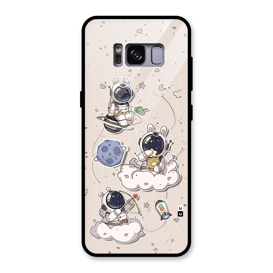 Lovely Astronaut Playing Glass Back Case for Galaxy S8