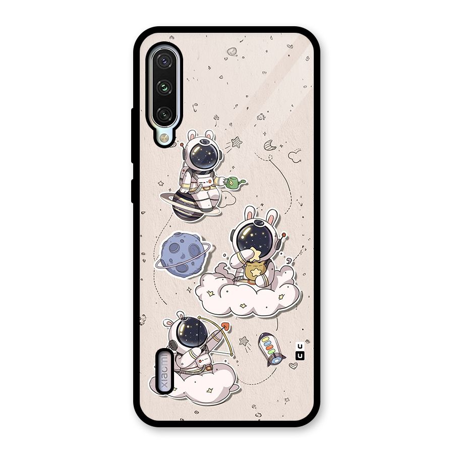 Lovely Astronaut Playing Glass Back Case for Mi A3