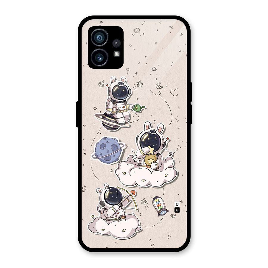 Lovely Astronaut Playing Glass Back Case for Nothing Phone 1
