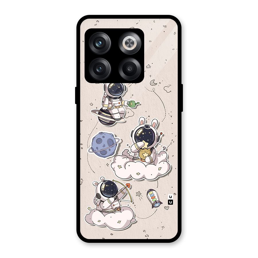 Lovely Astronaut Playing Glass Back Case for OnePlus 10T