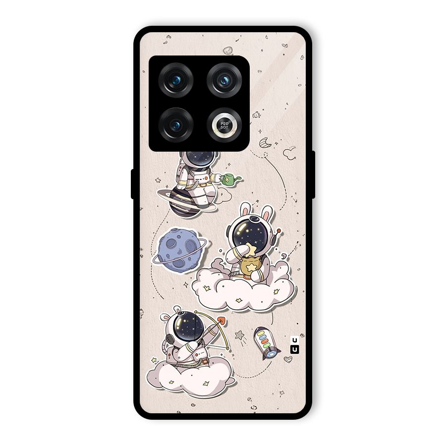 Lovely Astronaut Playing Glass Back Case for OnePlus 10 Pro 5G