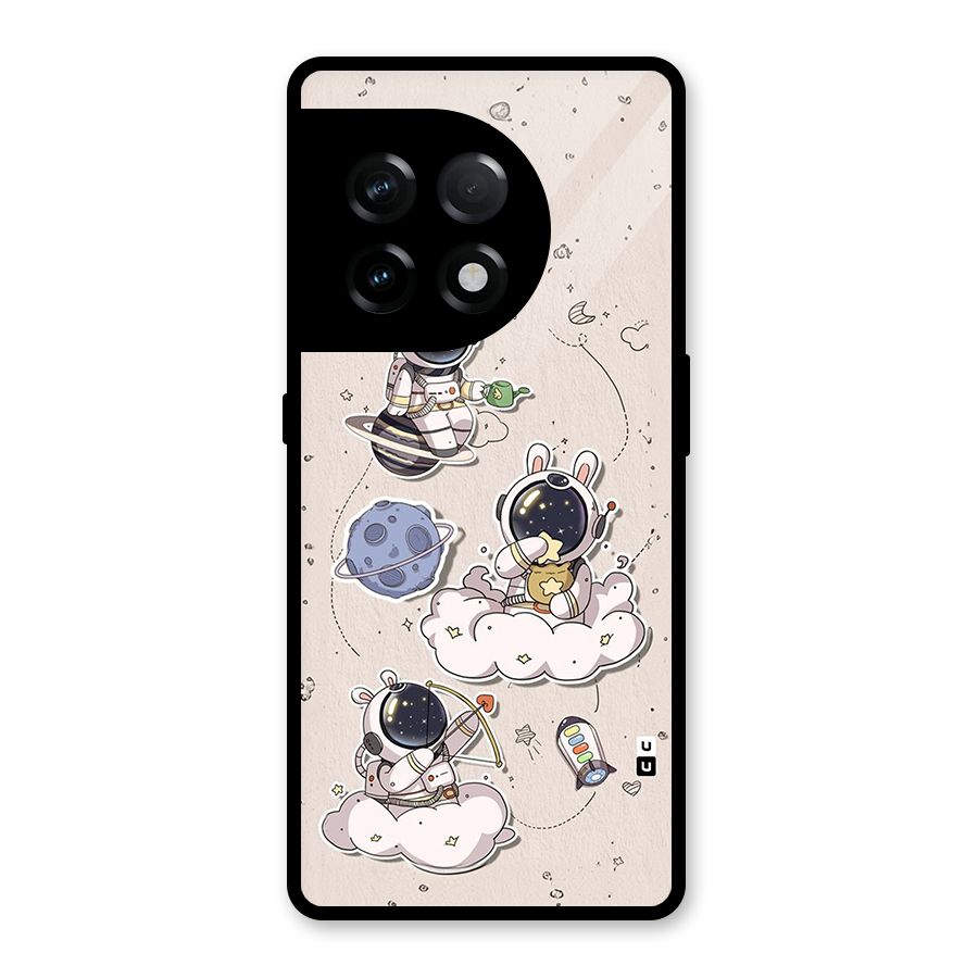 Lovely Astronaut Playing Glass Back Case for OnePlus 11R