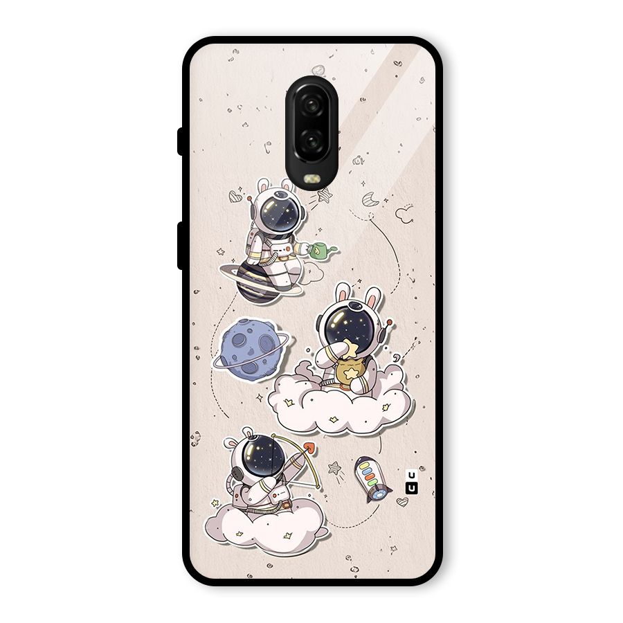 Lovely Astronaut Playing Glass Back Case for OnePlus 6T