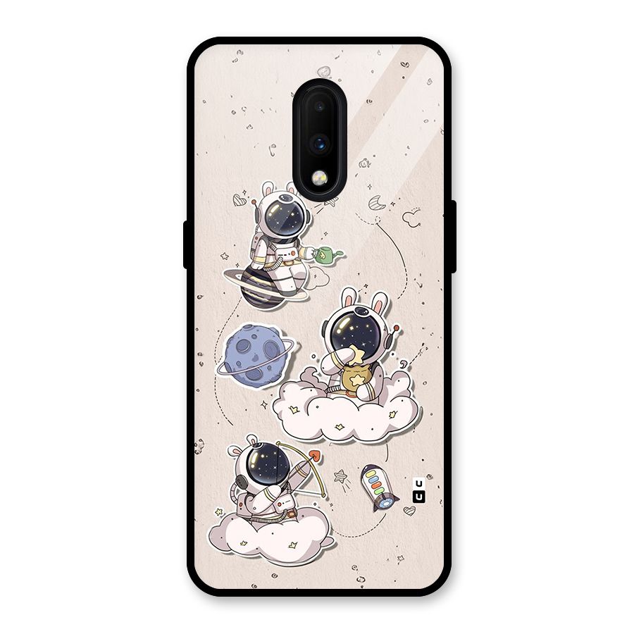Lovely Astronaut Playing Glass Back Case for OnePlus 7