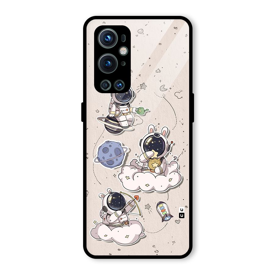 Lovely Astronaut Playing Glass Back Case for OnePlus 9 Pro