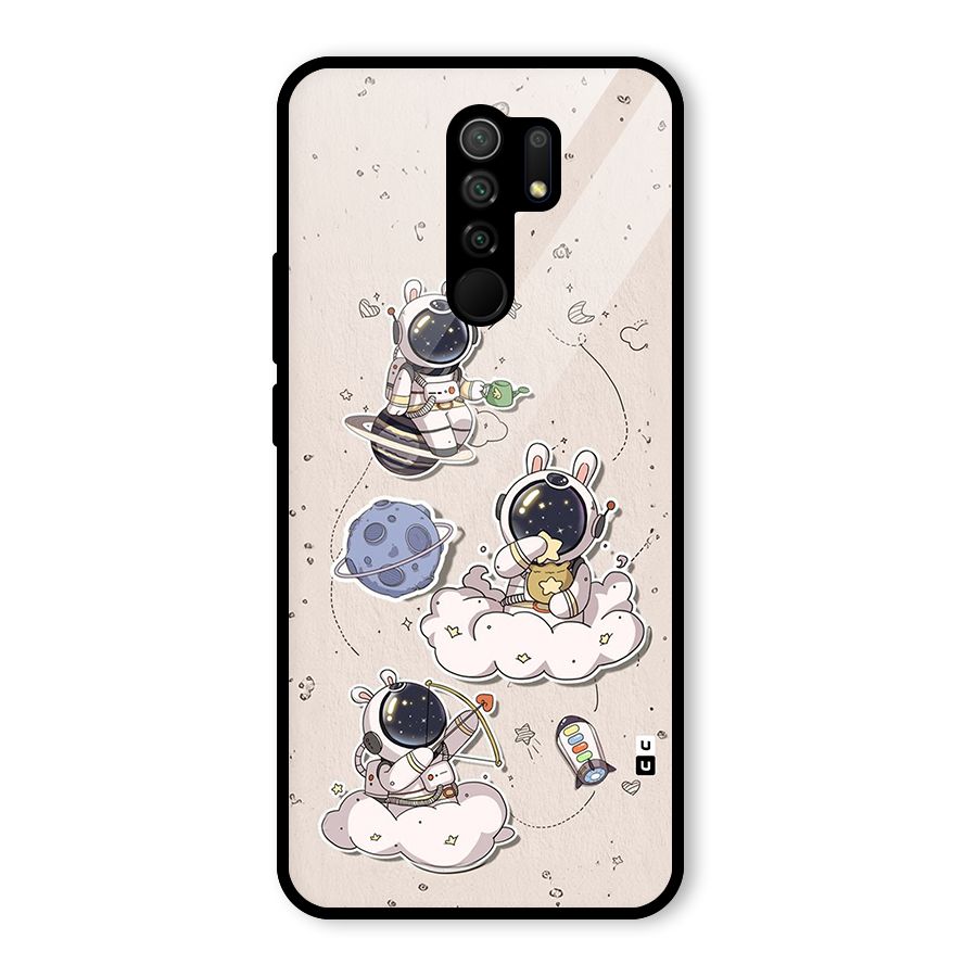 Lovely Astronaut Playing Glass Back Case for Poco M2