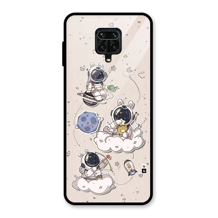 Lovely Astronaut Playing Glass Back Case for Poco M2 Pro