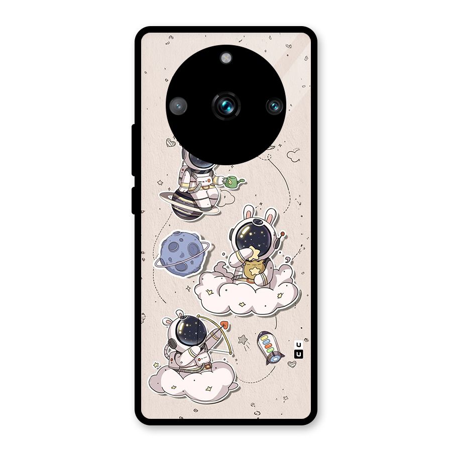 Lovely Astronaut Playing Glass Back Case for Realme 11 Pro Plus