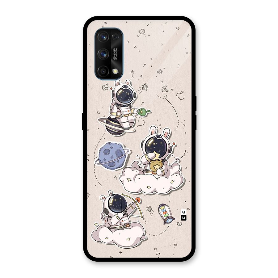 Lovely Astronaut Playing Glass Back Case for Realme 7 Pro