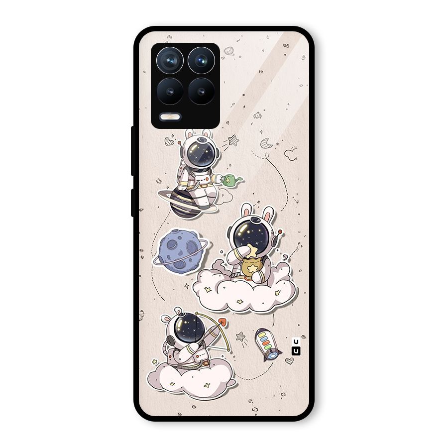 Lovely Astronaut Playing Glass Back Case for Realme 8 Pro