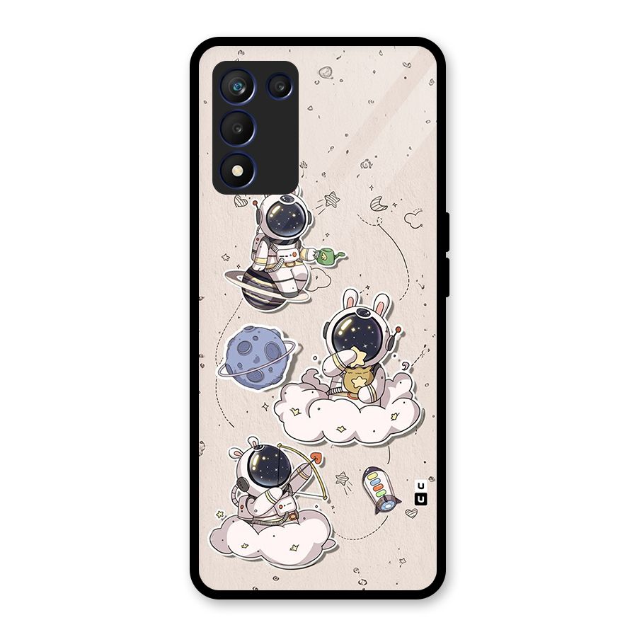 Lovely Astronaut Playing Glass Back Case for Realme 9 5G Speed