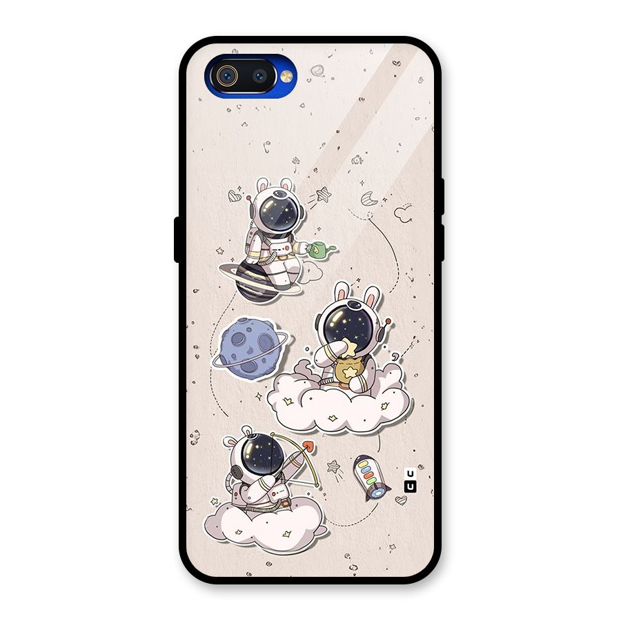 Lovely Astronaut Playing Glass Back Case for Realme C2