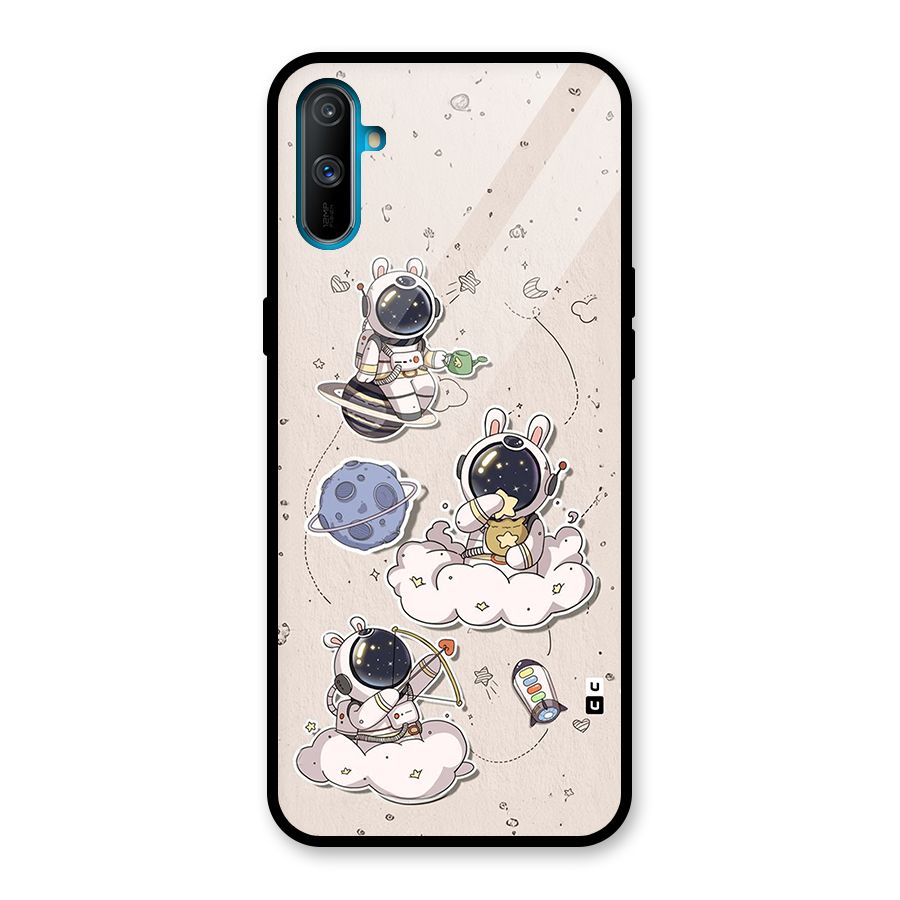 Lovely Astronaut Playing Glass Back Case for Realme C3