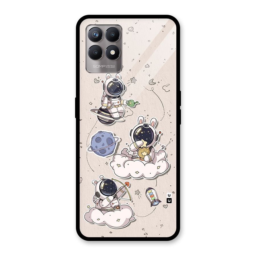 Lovely Astronaut Playing Glass Back Case for Realme Narzo 50