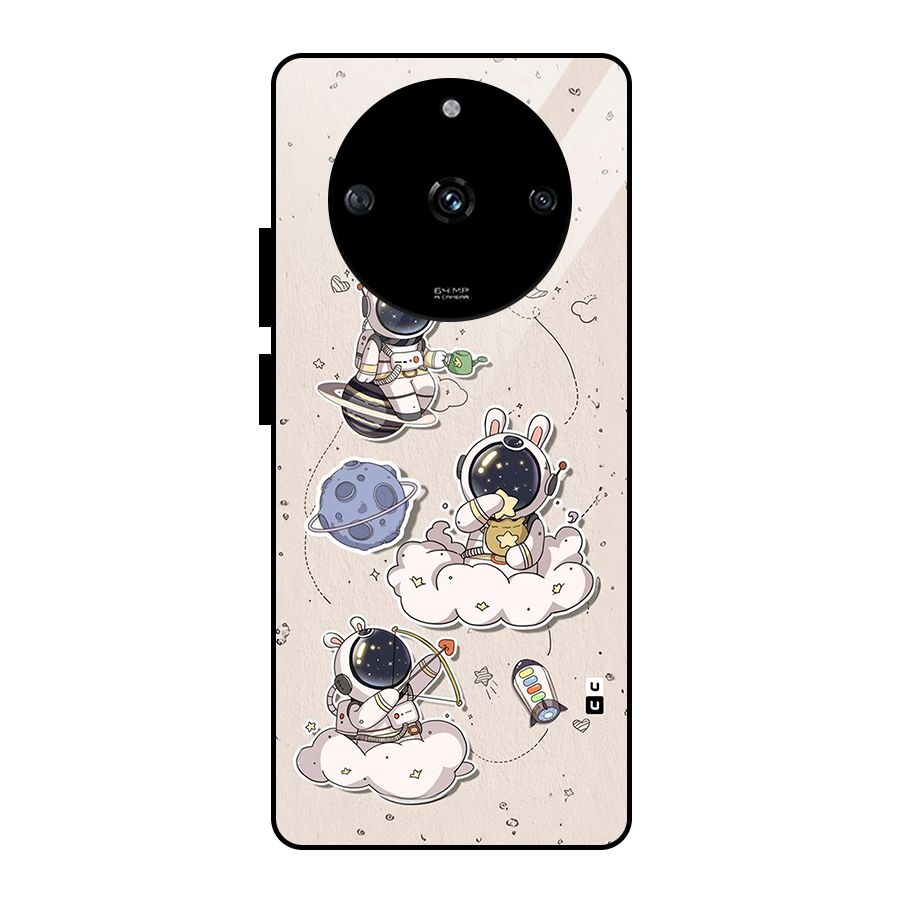 Lovely Astronaut Playing Glass Back Case for Realme Narzo 60 5G
