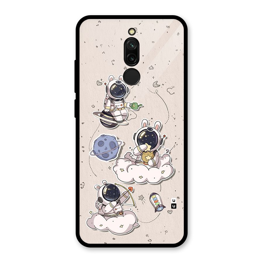 Lovely Astronaut Playing Glass Back Case for Redmi 8
