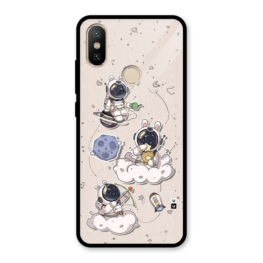 Lovely Astronaut Playing Glass Back Case for Redmi A1