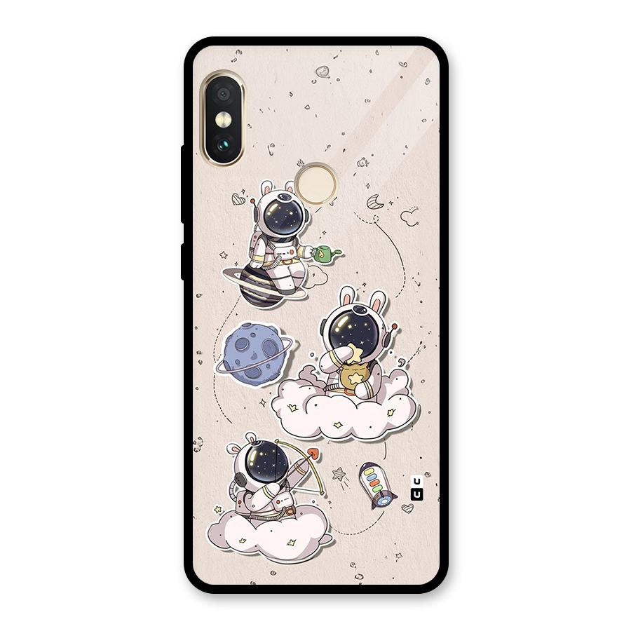 Lovely Astronaut Playing Glass Back Case for Redmi Note 5 Pro