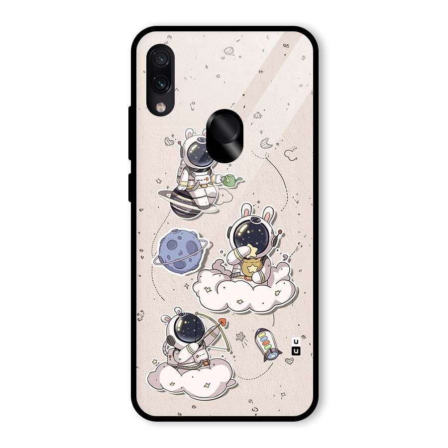 Lovely Astronaut Playing Glass Back Case for Redmi Note 7 Pro