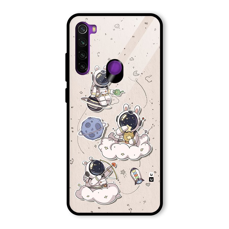 Lovely Astronaut Playing Glass Back Case for Redmi Note 8