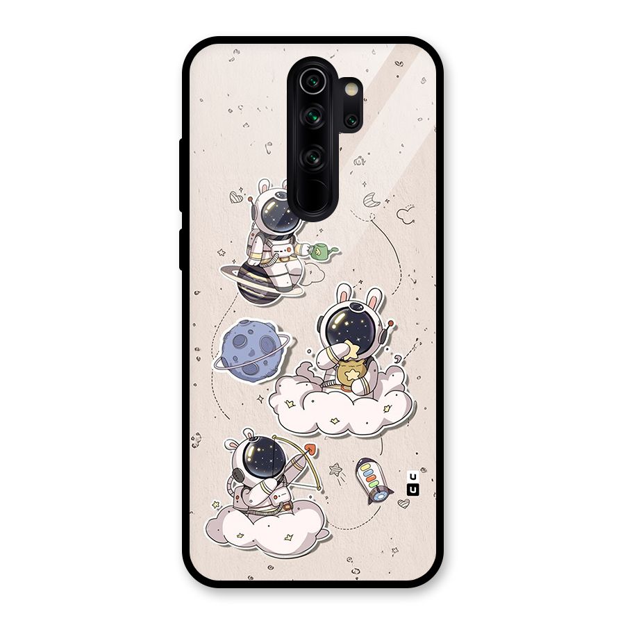 Lovely Astronaut Playing Glass Back Case for Redmi Note 8 Pro