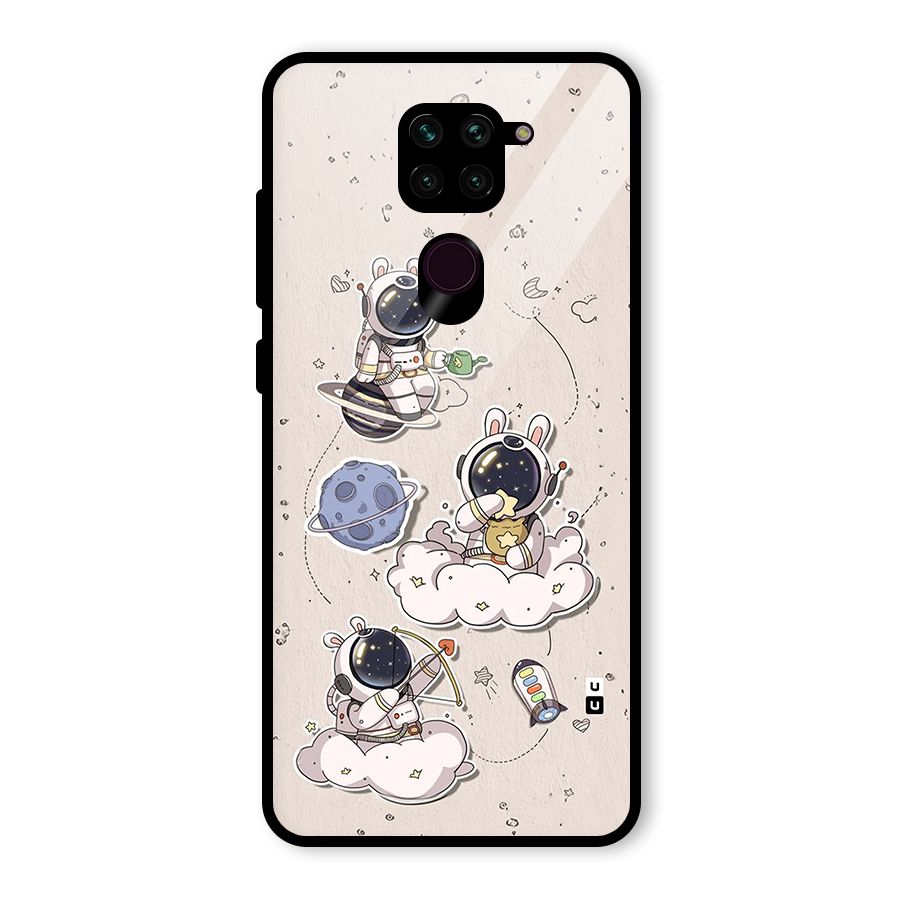 Lovely Astronaut Playing Glass Back Case for Redmi Note 9
