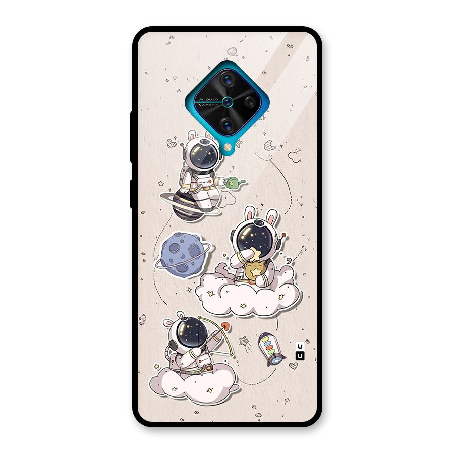 Lovely Astronaut Playing Glass Back Case for Vivo S1 Pro