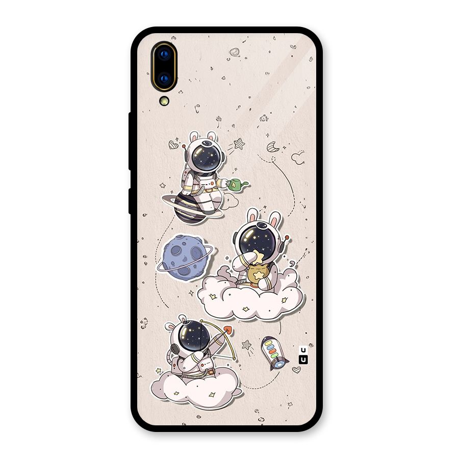Lovely Astronaut Playing Glass Back Case for Vivo V11 Pro