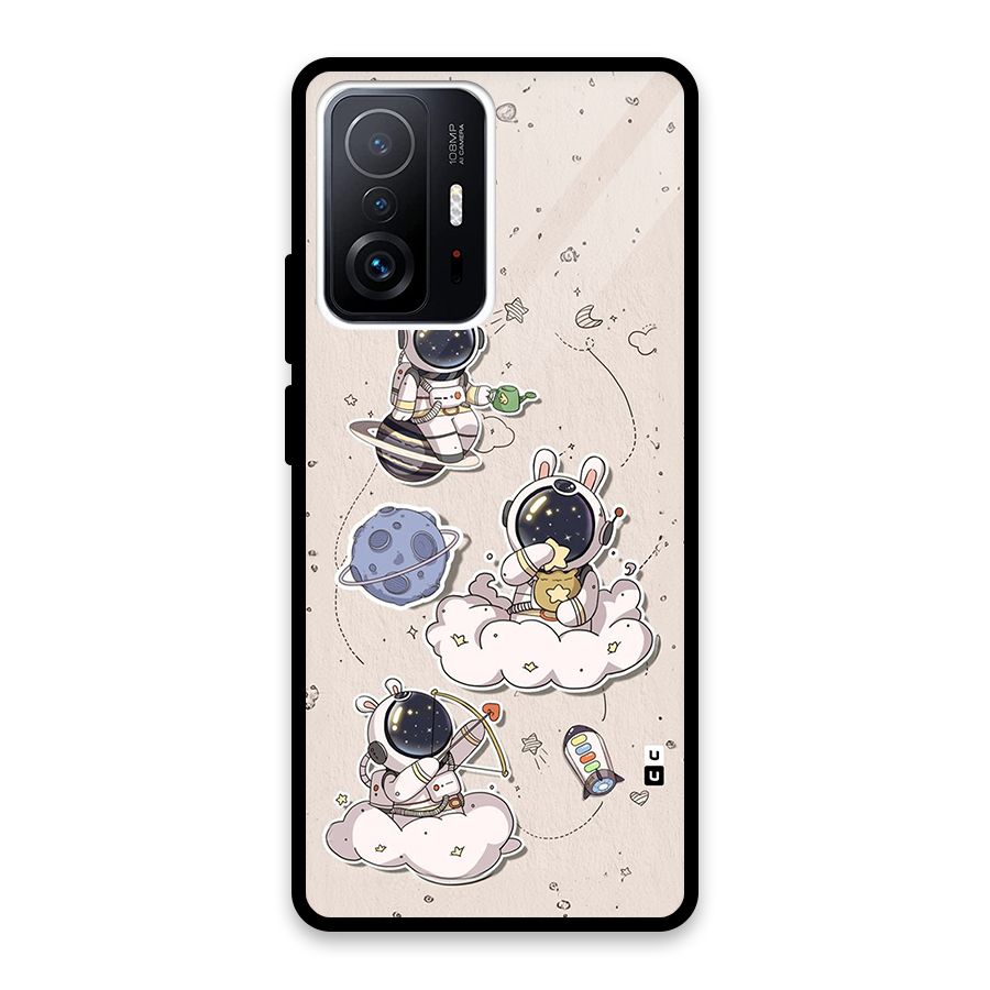 Lovely Astronaut Playing Glass Back Case for Xiaomi 11T Pro