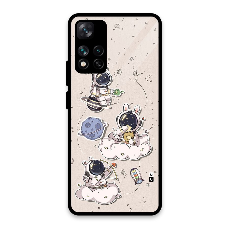 Lovely Astronaut Playing Glass Back Case for Xiaomi 11i HyperCharge 5G