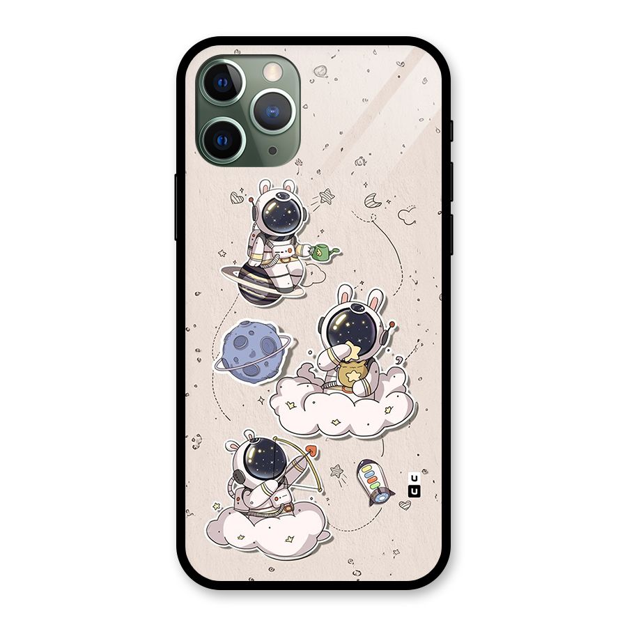 Lovely Astronaut Playing Glass Back Case for iPhone 11 Pro